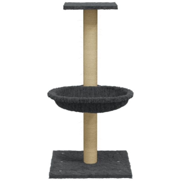 Árvore p/ gatos c/ poste arranhador sisal 74 cm cinzento-escuro - Image 4