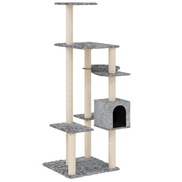 Árvore p/ gatos c/ postes arranhadores sisal 142 cm cinza-claro - Image 2