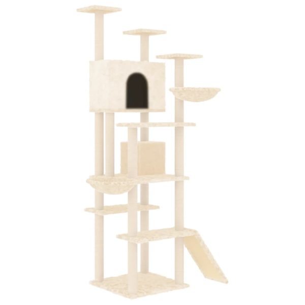 Árvore p/ gatos c/ postes arranhadores sisal 191 cm cor creme - Image 2