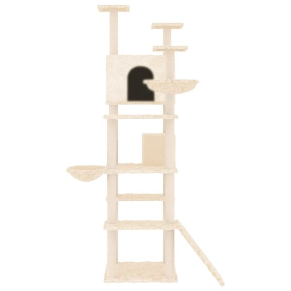 Árvore p/ gatos c/ postes arranhadores sisal 191 cm cor creme - Image 3
