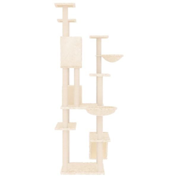 Árvore p/ gatos c/ postes arranhadores sisal 191 cm cor creme - Image 4