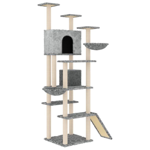 Árvore p/ gatos c/ postes arranhadores sisal 191 cm cinza-claro - Image 2