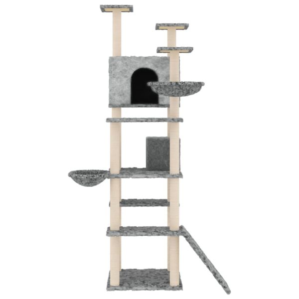 Árvore p/ gatos c/ postes arranhadores sisal 191 cm cinza-claro - Image 3