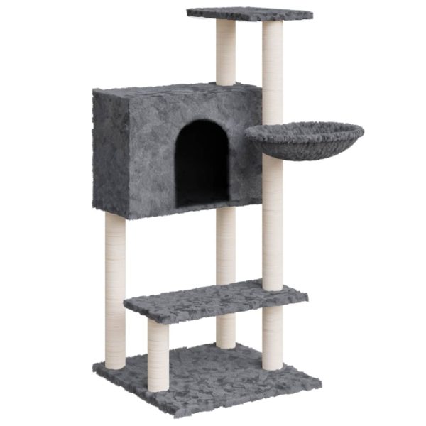 Árvore para gatos c/ arranhadores sisal 108,5 cm cinza-escuro - Image 2