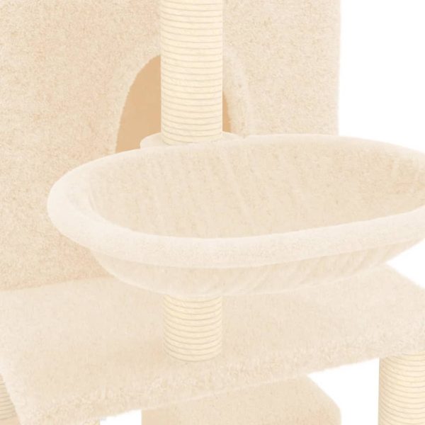 Árvore para gatos c/ postes arranhadores sisal 180 cm cor creme - Image 6