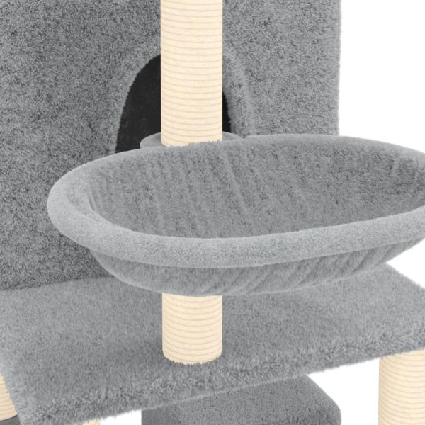 Árvore p/ gatos c/ postes arranhadores sisal 180 cm cinza-claro - Image 6