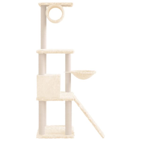 Árvore p/ gatos c/ postes arranhadores sisal 131 cm cor creme - Image 4