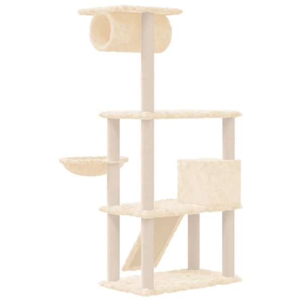 Árvore p/ gatos c/ postes arranhadores sisal 131 cm cor creme - Image 5