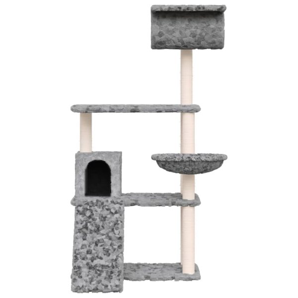 Árvore p/ gatos c/ postes arranhadores sisal 131 cm cinza-claro - Image 3