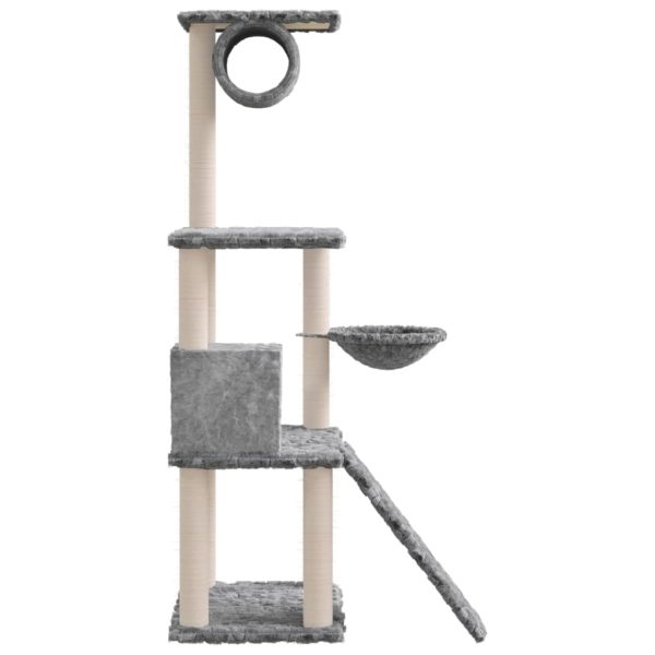 Árvore p/ gatos c/ postes arranhadores sisal 131 cm cinza-claro - Image 4
