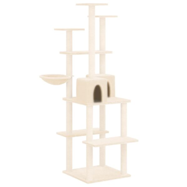 Árvore p/ gatos c/ postes arranhadores sisal 167 cm cor creme - Image 2