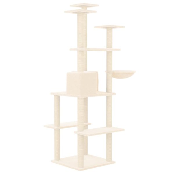 Árvore p/ gatos c/ postes arranhadores sisal 167 cm cor creme - Image 5