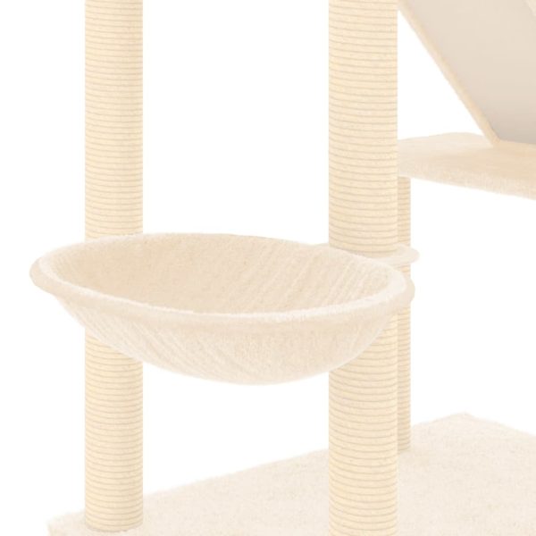 Árvore p/ gatos altura ajustável chão ao teto 277-303 cm creme - Image 8