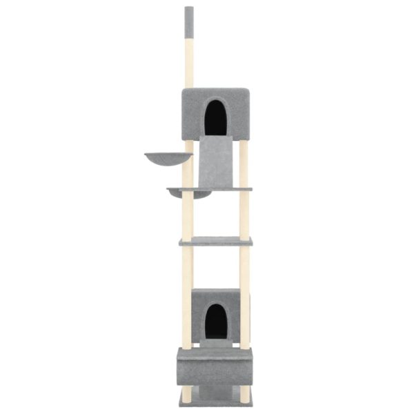 Árvore gatos altura ajustável chão-teto 277-303 cm cinza-claro - Image 3