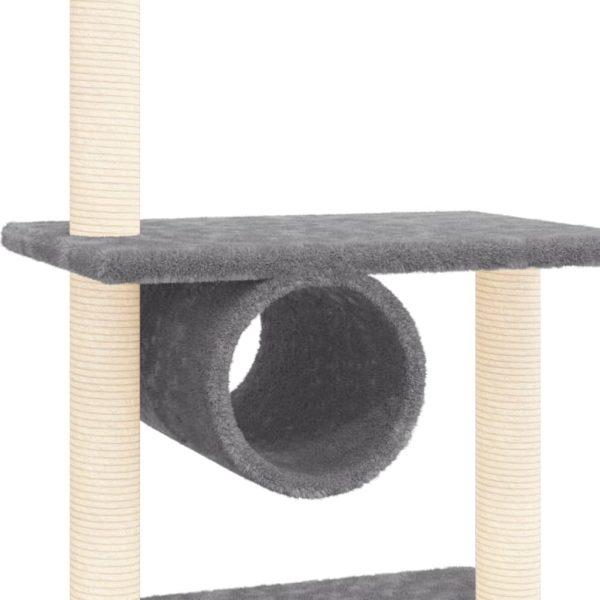 Árvore p/ gatos c/ postes arranhadores sisal 279cm cinza-escuro - Image 6