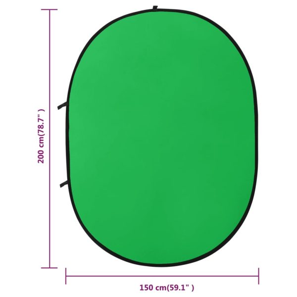 Tela fundo de estúdio oval 2-em-1 200x150 cm verde e azul - Image 8
