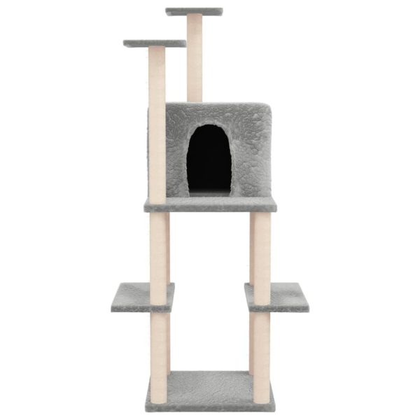 Árvore p/ gatos c/ arranhadores sisal 144,5 cm cinza-claro - Image 3