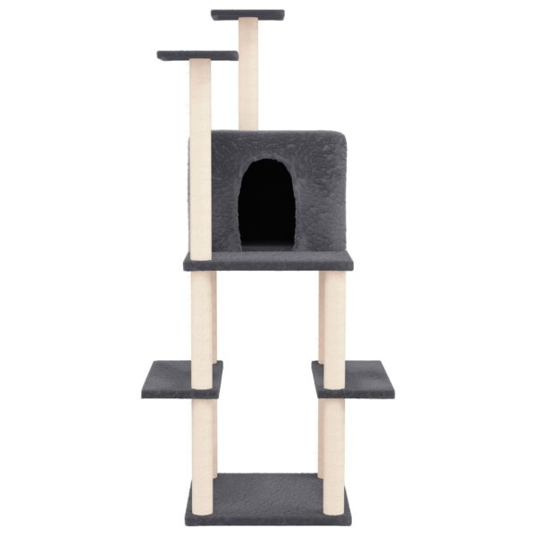 Árvore para gatos c/ arranhadores sisal 144,5 cm cinza-escuro - Image 3