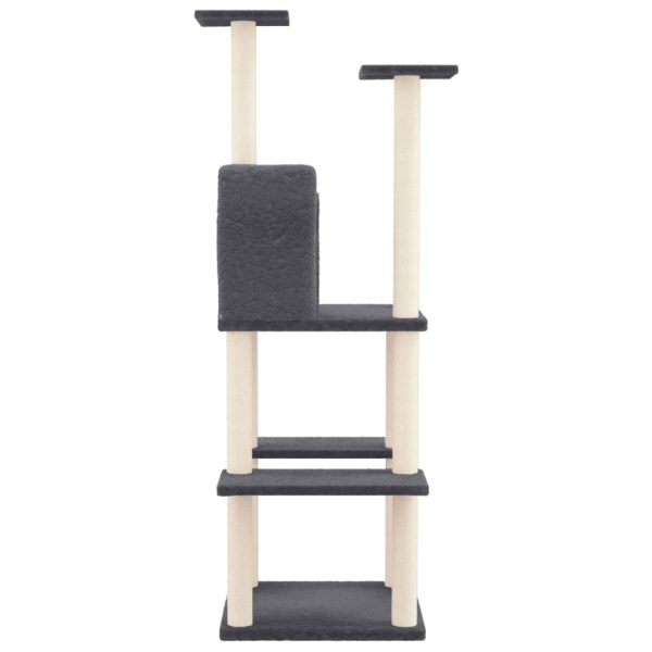 Árvore para gatos c/ arranhadores sisal 144,5 cm cinza-escuro - Image 4