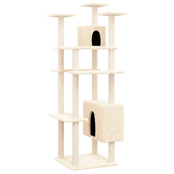 Árvore para gatos c/ postes arranhadores sisal 162 cm cor creme - Image 2