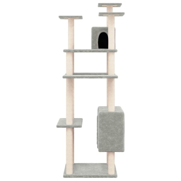 Árvore p/ gatos c/ postes arranhadores sisal 162 cm cinza-claro - Image 3