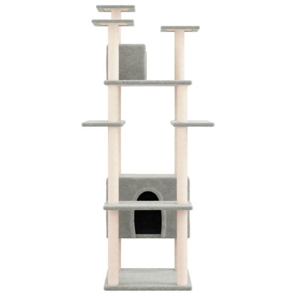 Árvore p/ gatos c/ postes arranhadores sisal 162 cm cinza-claro - Image 4