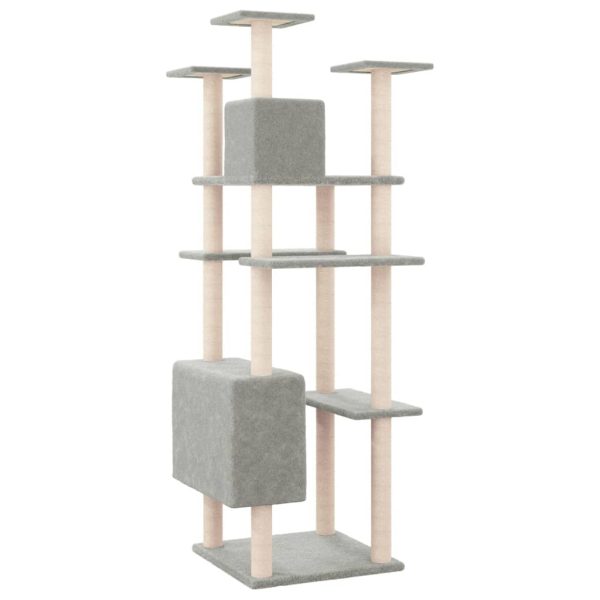 Árvore p/ gatos c/ postes arranhadores sisal 162 cm cinza-claro - Image 5