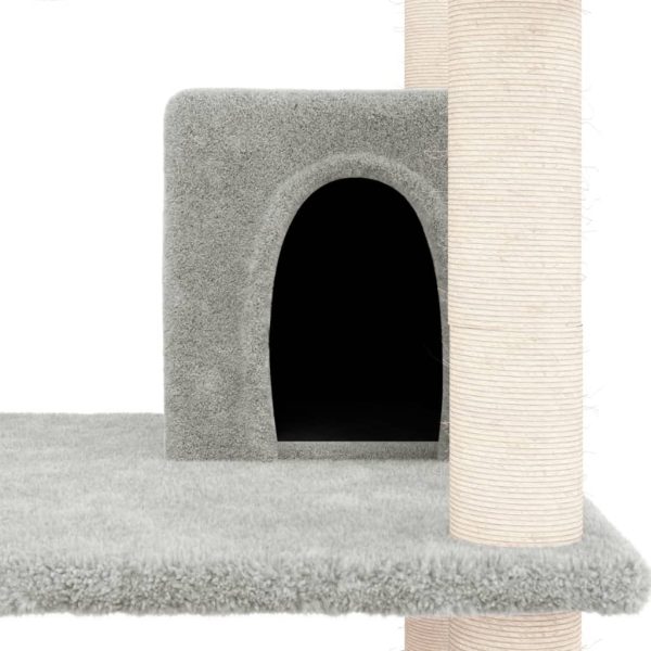 Árvore p/ gatos c/ postes arranhadores sisal 162 cm cinza-claro - Image 6