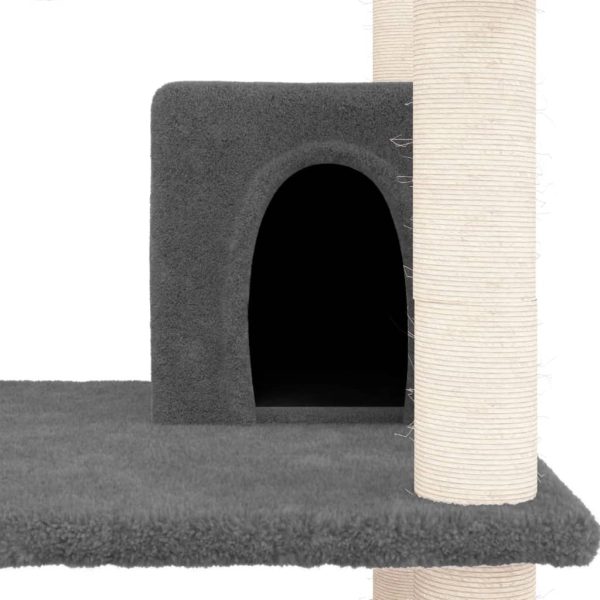 Árvore p/ gatos c/ postes arranhadores sisal 162cm cinza-escuro - Image 6
