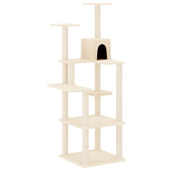 Árvore para gatos c/ postes arranhadores sisal 153 cm cor creme - Image 2