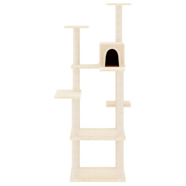 Árvore para gatos c/ postes arranhadores sisal 153 cm cor creme - Image 3