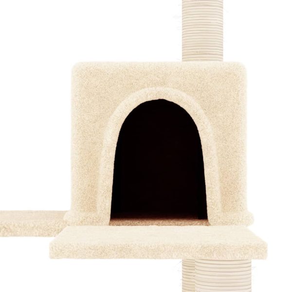 Árvore para gatos c/ postes arranhadores sisal 153 cm cor creme - Image 6