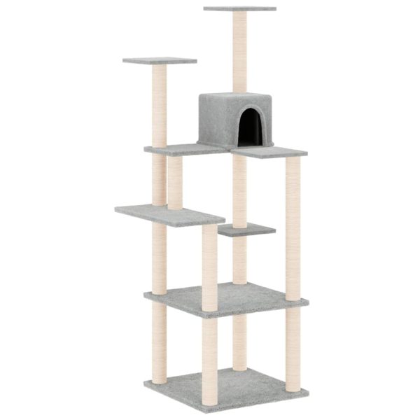Árvore p/ gatos c/ postes arranhadores sisal 153 cm cinza-claro - Image 2