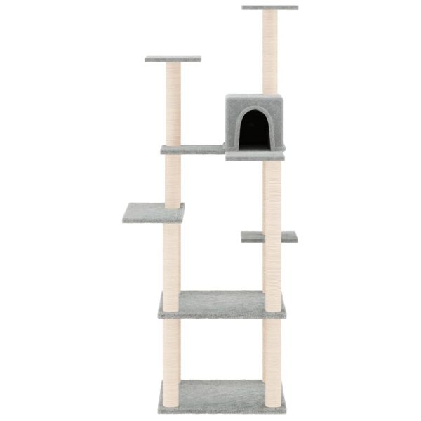 Árvore p/ gatos c/ postes arranhadores sisal 153 cm cinza-claro - Image 3