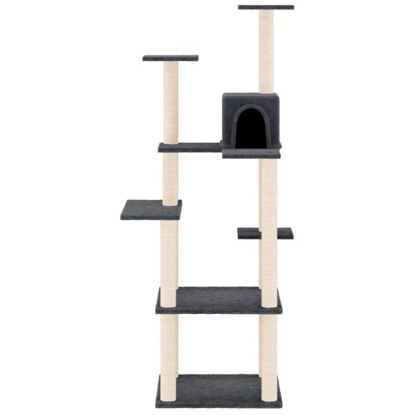 Árvore p/ gatos c/ postes arranhadores sisal 153cm cinza-escuro - Image 3