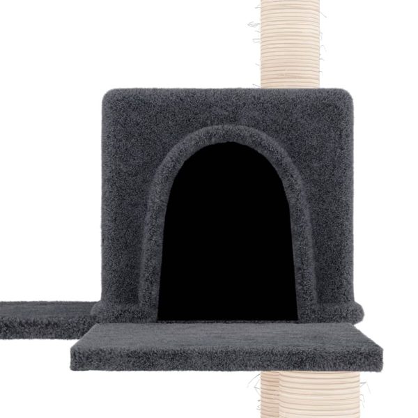 Árvore p/ gatos c/ postes arranhadores sisal 153cm cinza-escuro - Image 6