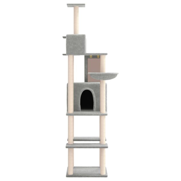 Árvore p/ gatos c/ postes arranhadores sisal 201 cm cinza-claro - Image 3