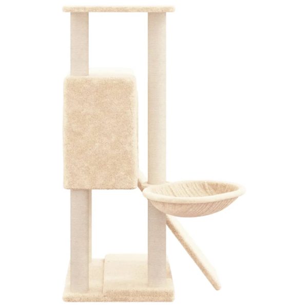 Árvore para gatos c/ postes arranhadores sisal 96 cm cor creme - Image 4