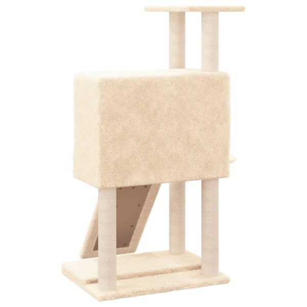 Árvore para gatos c/ postes arranhadores sisal 96 cm cor creme - Image 5