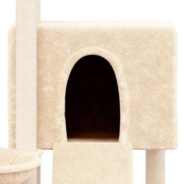 Árvore para gatos c/ postes arranhadores sisal 96 cm cor creme - Image 6