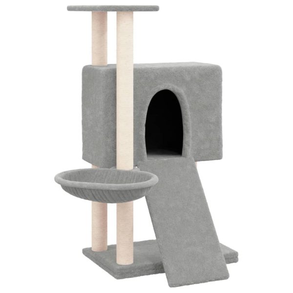 Árvore p/ gatos c/ postes arranhadores sisal 96 cm cinza-claro - Image 2