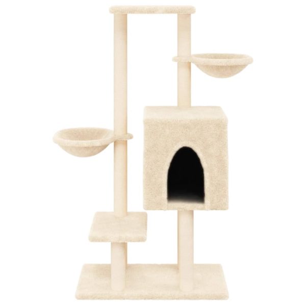 Árvore para gatos c/ postes arranhadores sisal 117 cm cor creme - Image 4