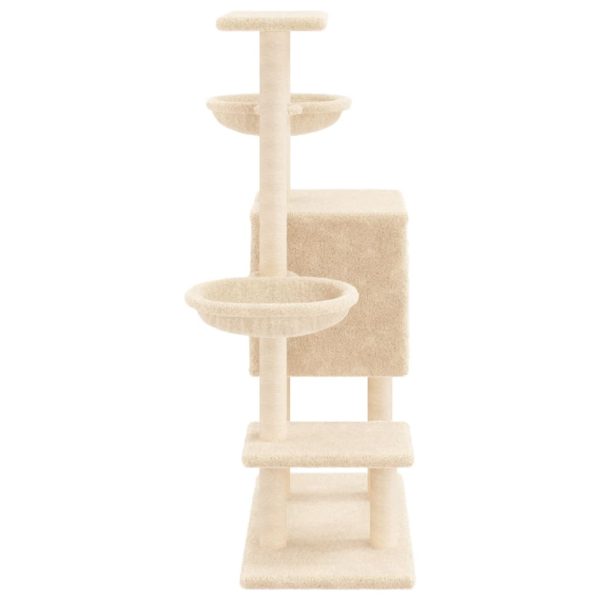 Árvore para gatos c/ postes arranhadores sisal 117 cm cor creme - Image 5