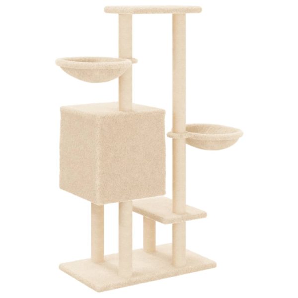 Árvore para gatos c/ postes arranhadores sisal 117 cm cor creme - Image 6