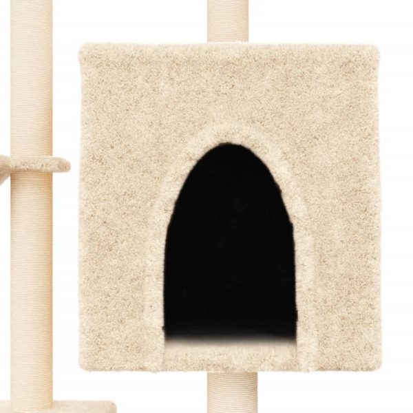Árvore para gatos c/ postes arranhadores sisal 117 cm cor creme - Image 7