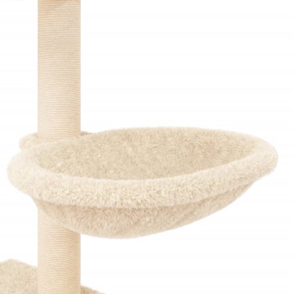 Árvore para gatos c/ postes arranhadores sisal 117 cm cor creme - Image 8