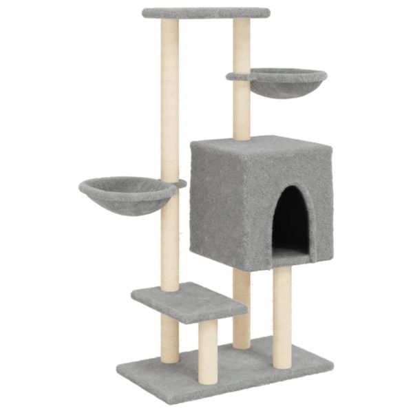 Árvore p/ gatos c/ postes arranhadores sisal 117 cm cinza-claro - Image 2