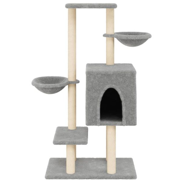 Árvore p/ gatos c/ postes arranhadores sisal 117 cm cinza-claro - Image 4