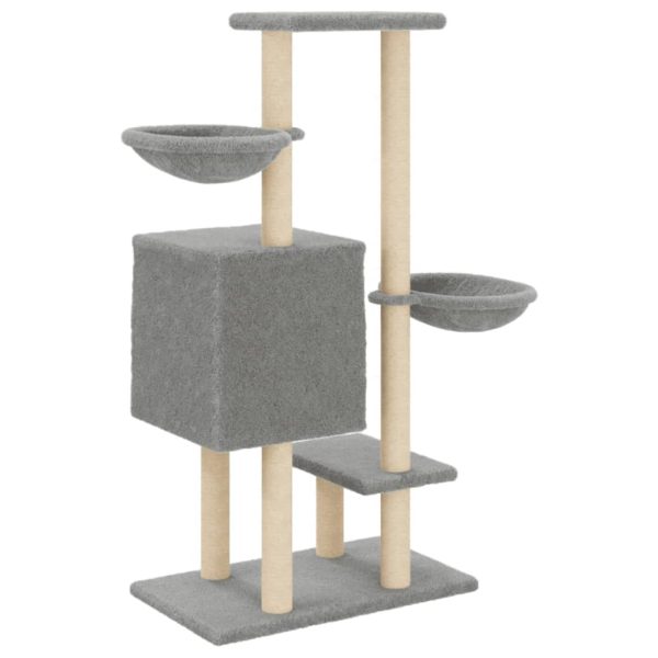 Árvore p/ gatos c/ postes arranhadores sisal 117 cm cinza-claro - Image 6