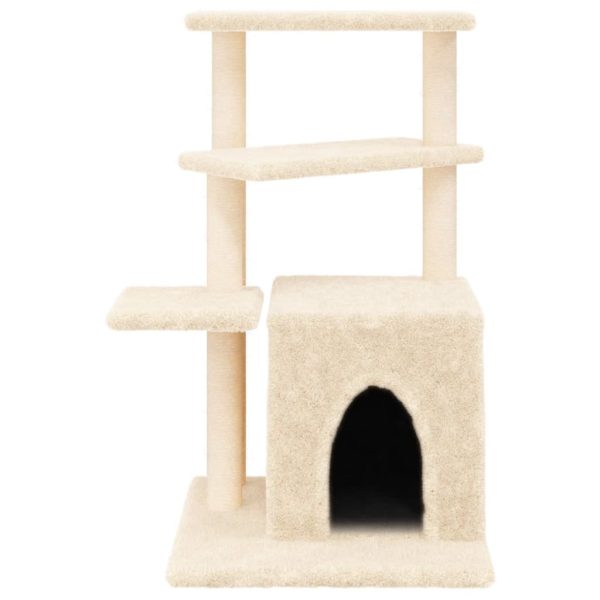 Árvore para gatos c/ postes arranhadores sisal 83,5 cm creme - Image 4